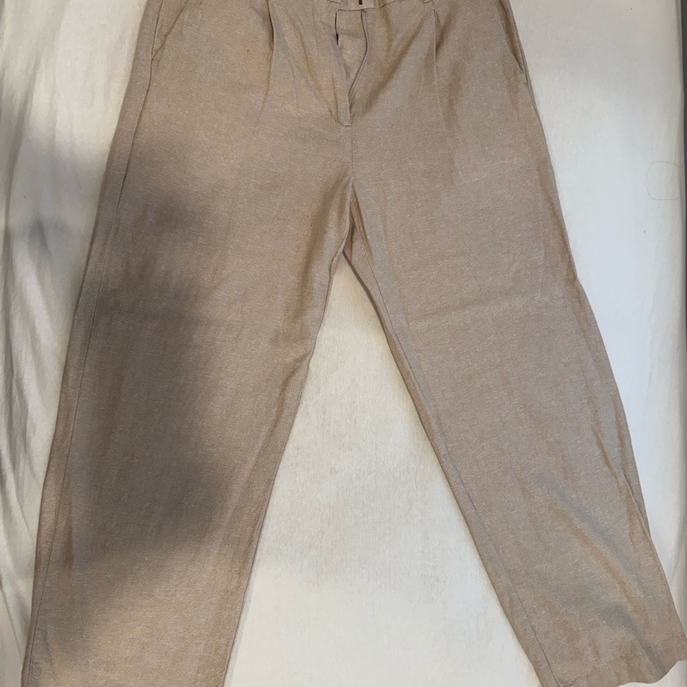Tan Taylor Wide Leg Trousers